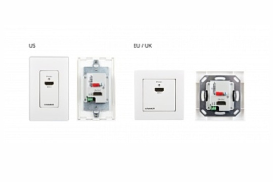 Изображение Kramer WP-3H2/US-(W) Усилитель-эквалайзер HDMI версии 2.0, в виде настенной панели;