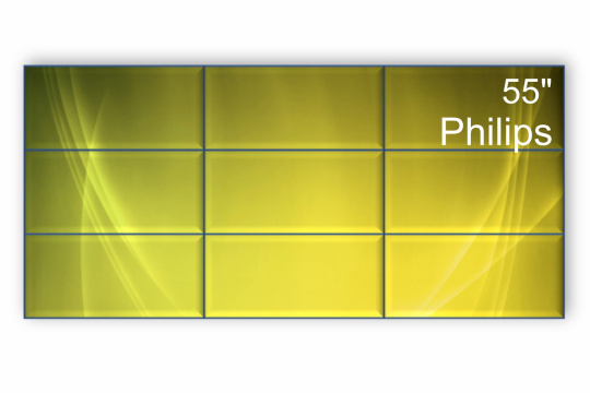 Изображение Видеостена 3x3 Philips 55" 55BDL4107X/00